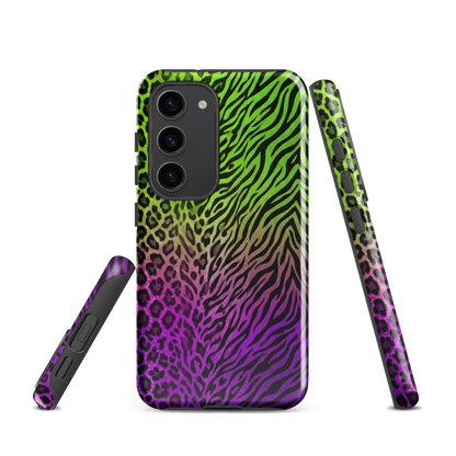 Neon Green & Purple Zebra & Leopard Print Tough Case for Samsung