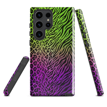 Neon Green & Purple Zebra & Leopard Print Tough Case for Samsung