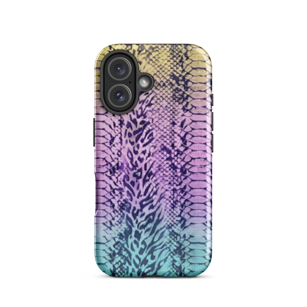 Faded Rainbow Snake Skin Zebra & Leopard Print Tough Case for iPhone®