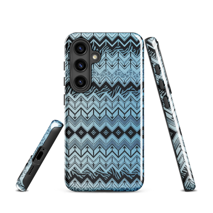 Blue Chevron Pattern Leopard & Zebra Print Tough Case for Samsung