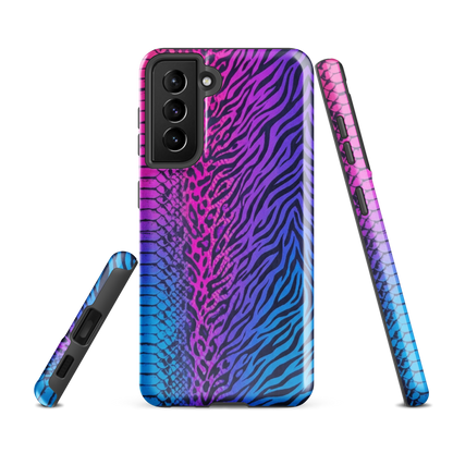 Hot Pink & Blue Snake Skin Zebra & Leopard Print Tough Case for Samsung