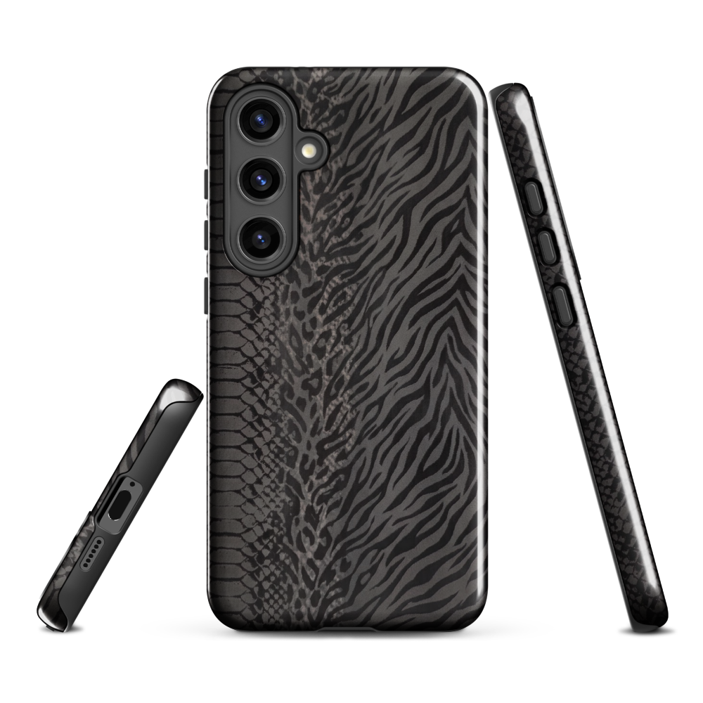 Black and Gray Zebra and Leopard print Tough Case for Samsung