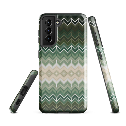 Green Chevron Classic White Pattern Tough Case for Samsung