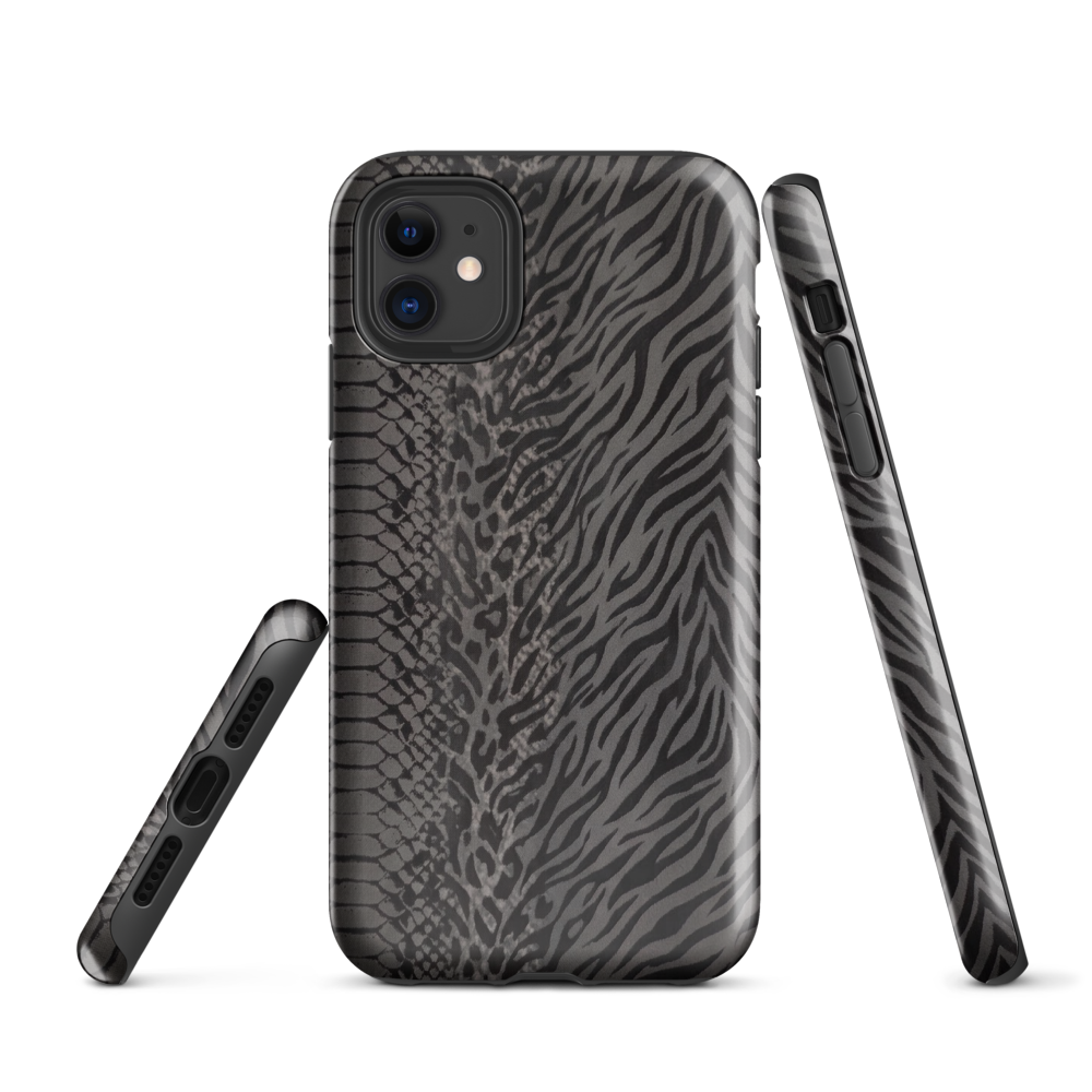 Dark Gray Zebra Print y2k inspired Tough Case for iPhone®