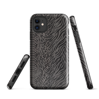 Dark Gray Zebra Print y2k inspired Tough Case for iPhone®