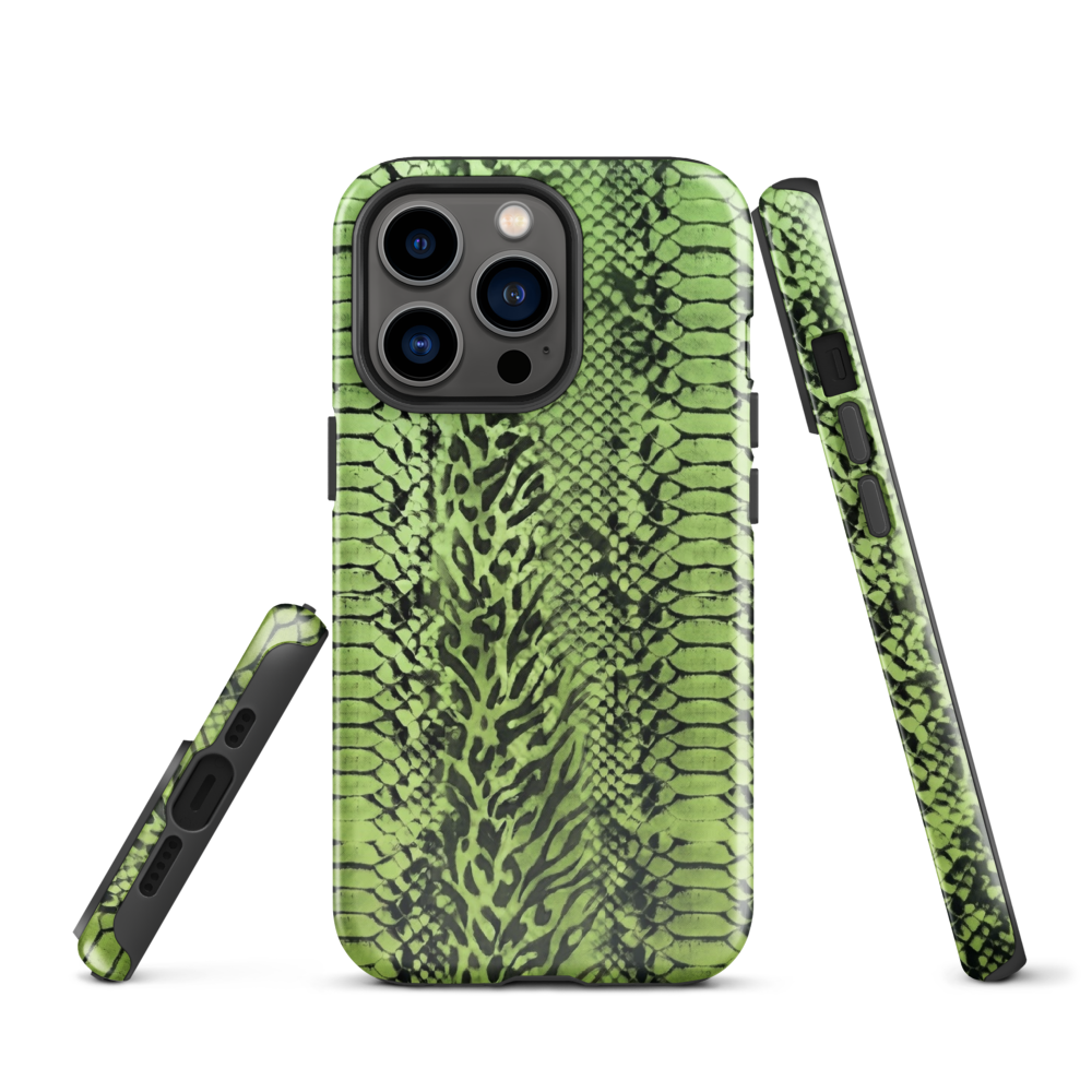 Green Snake Skin & Leopard Print Tough Case for iPhone®