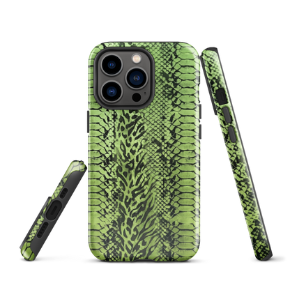 Green Snake Skin & Leopard Print Tough Case for iPhone®