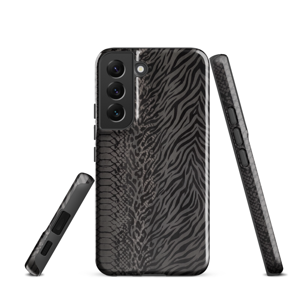 Black and Gray Zebra and Leopard print Tough Case for Samsung