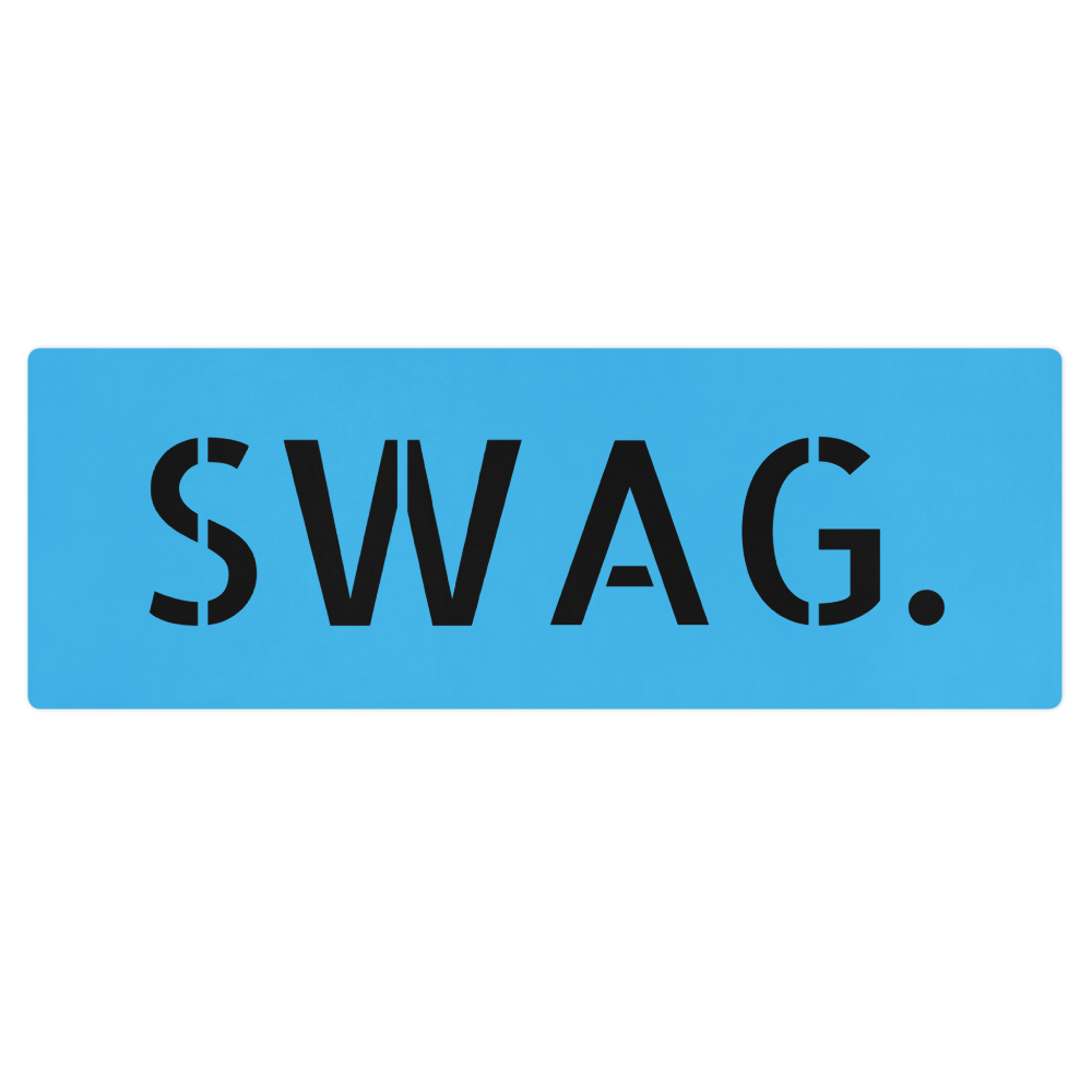 Black & Blue Swag Era Print Yoga & Pilates Wellness Mat