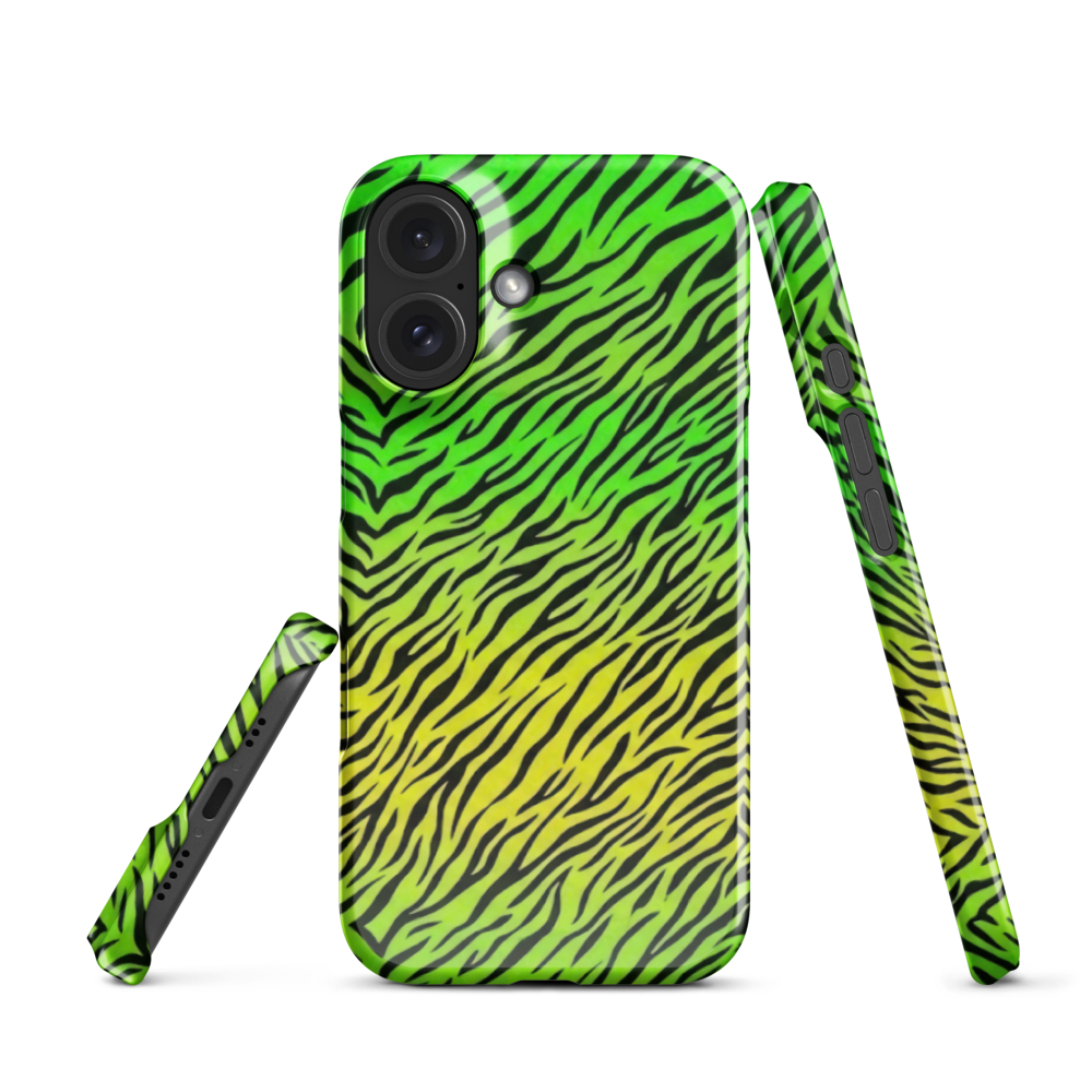 Green & Yellow  Zebra Print Snap Case for iPhone