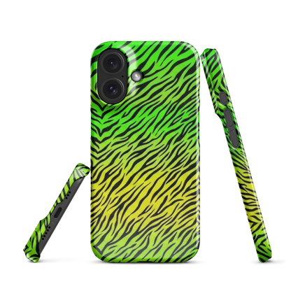 Green & Yellow  Zebra Print Snap Case for iPhone