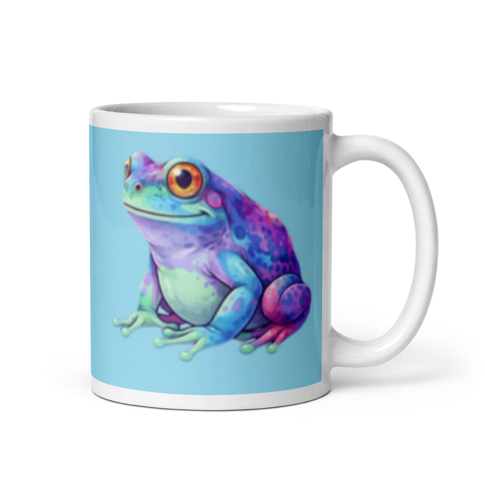 Colorful Frog White Glossy Mug