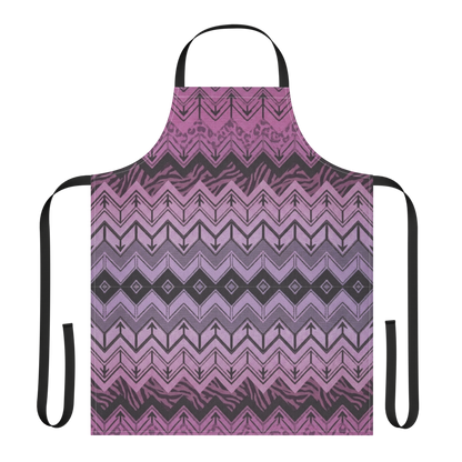 Purple Chevron Pattern Leopard & Zebra Print Strap Apron
