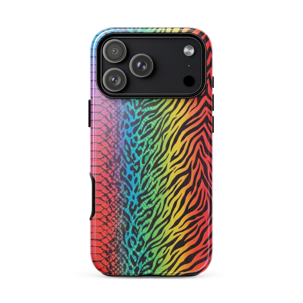 Vibrant Rainbow Snake Skin Leopard & Zebra Print Case for iPhone®