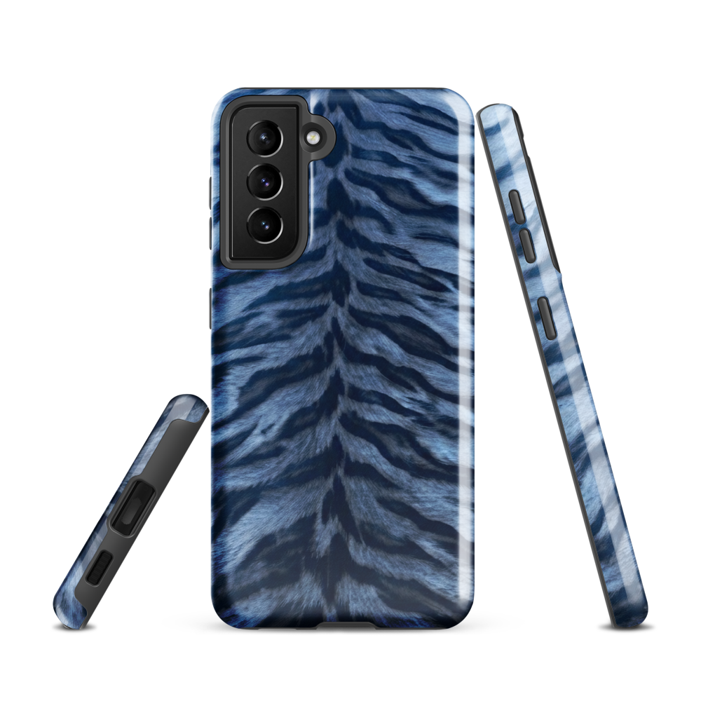Blue Tiger Print Tough Case for Samsung