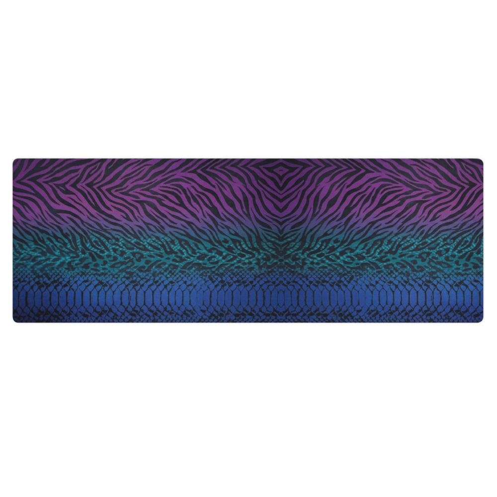 Blue Teal & Purple Snake Skin Leopard & Zebra Print Pilates Yoga Mat