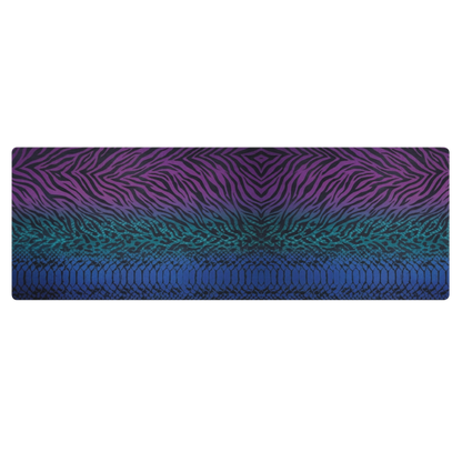 Blue Teal & Purple Snake Skin Leopard & Zebra Print Pilates Yoga Mat