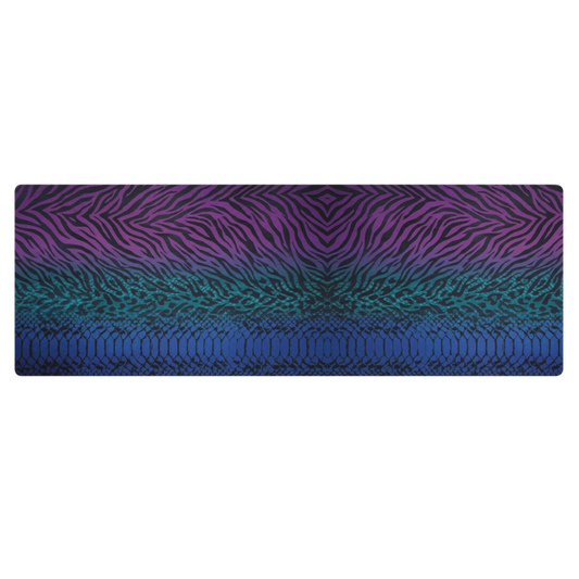 Blue Teal & Purple Snake Skin Leopard & Zebra Print Pilates Yoga Mat
