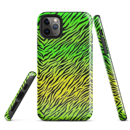 Green & Yellow  Zebra Print Tough Case for iPhone®