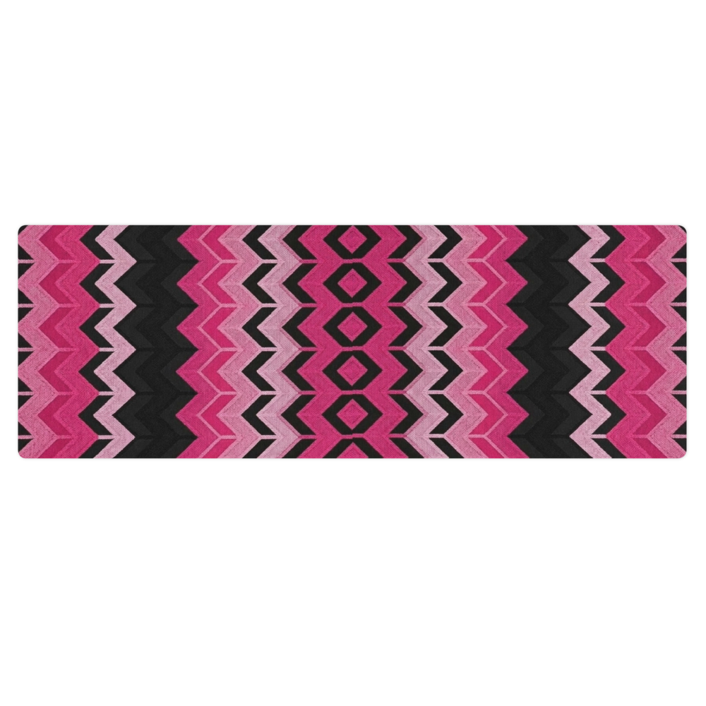 Pink & Black Chevron Print Pilates Yoga Mat
