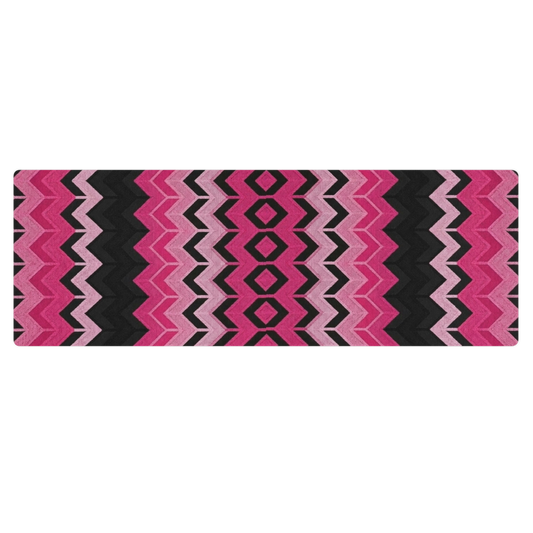 Pink & Black Chevron Print Pilates Yoga Mat