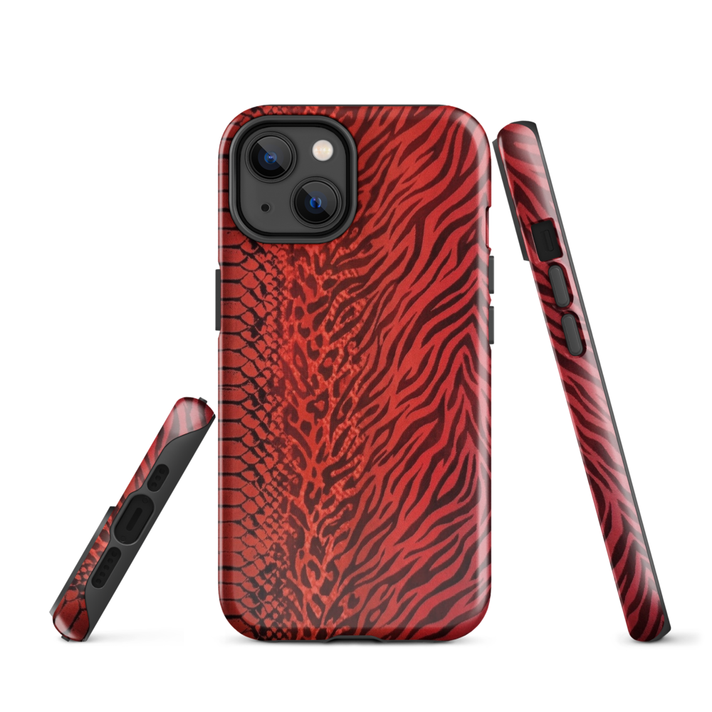 Red Zebra Snake & Leopard Print Tough Case for iPhone®