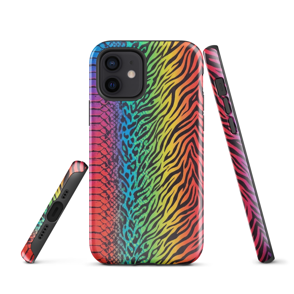 Vibrant Rainbow Snake Skin Leopard & Zebra Print Case for iPhone®