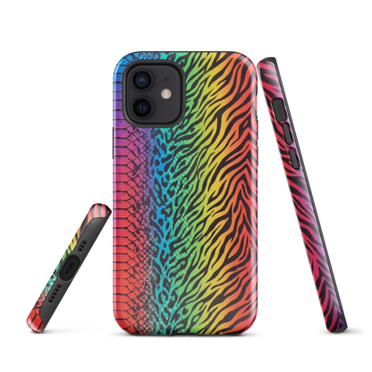 Vibrant Rainbow Snake Skin Leopard & Zebra Print Case for iPhone®