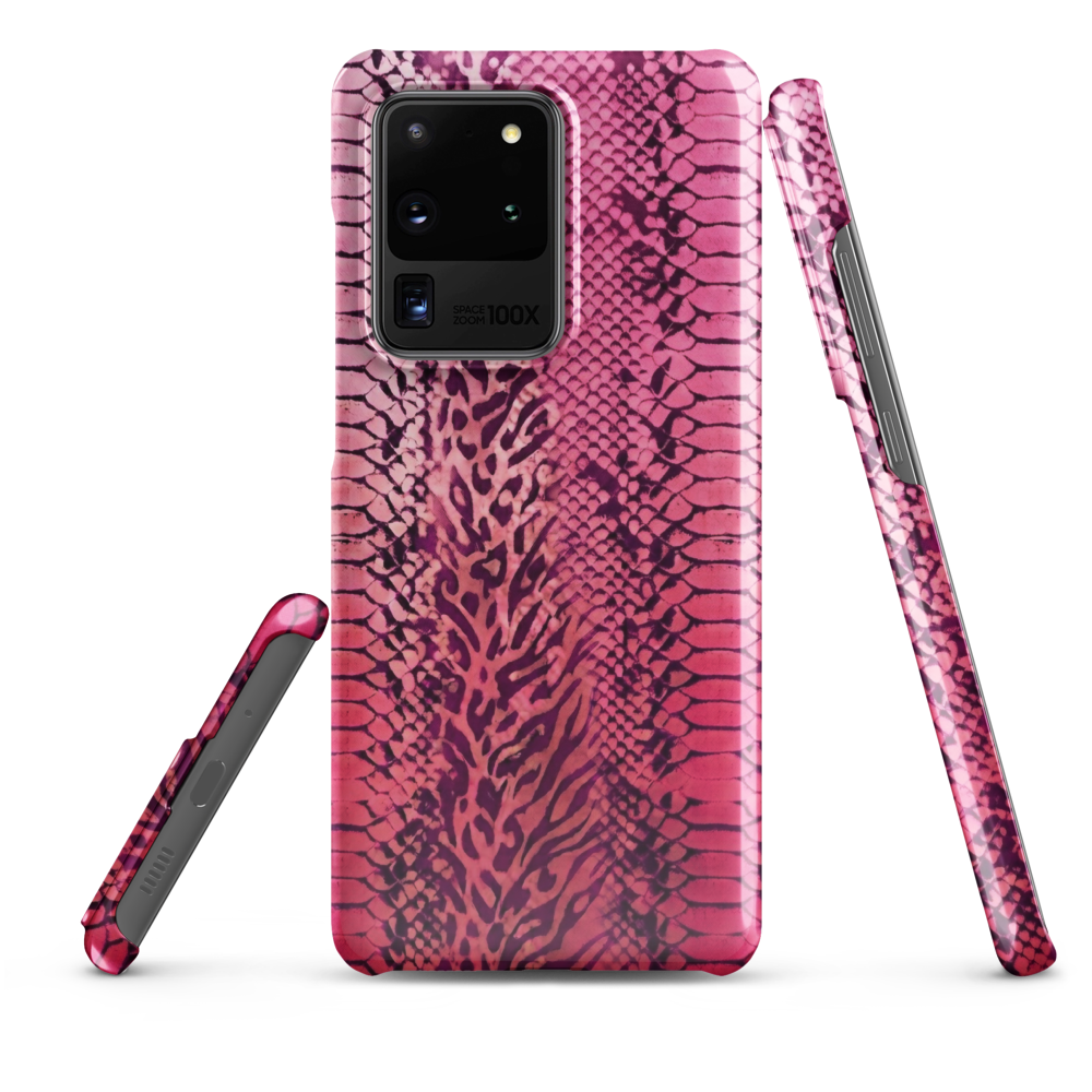Neon Pink Snake Skin & Leopard Print Snap Case for Samsung