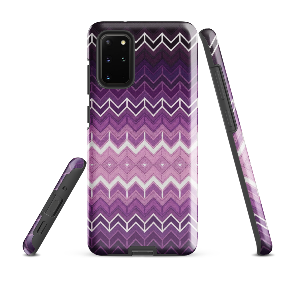 Purple Classic Chevron White Pattern Tough Case for Samsung
