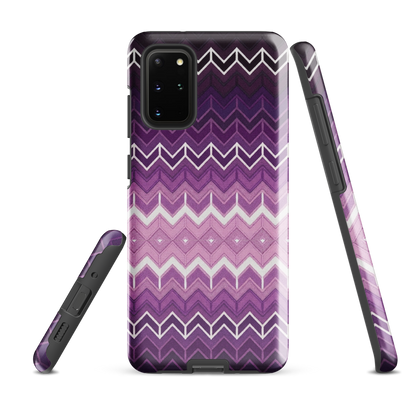 Purple Classic Chevron White Pattern Tough Case for Samsung