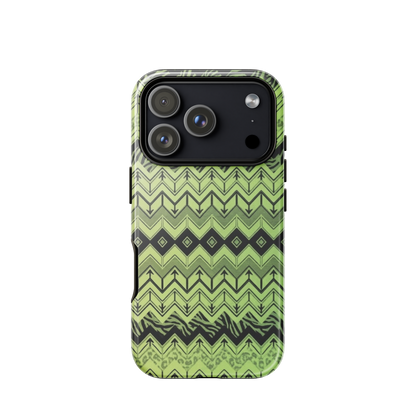 Lime Green Chevron Zebra & Leopard Print Tough Case for iPhone®