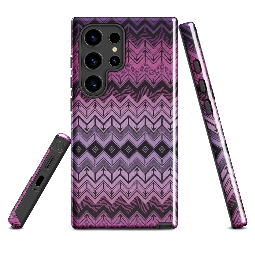 Purple Chevron Zebra & Leopard Print Tough Case for Samsung