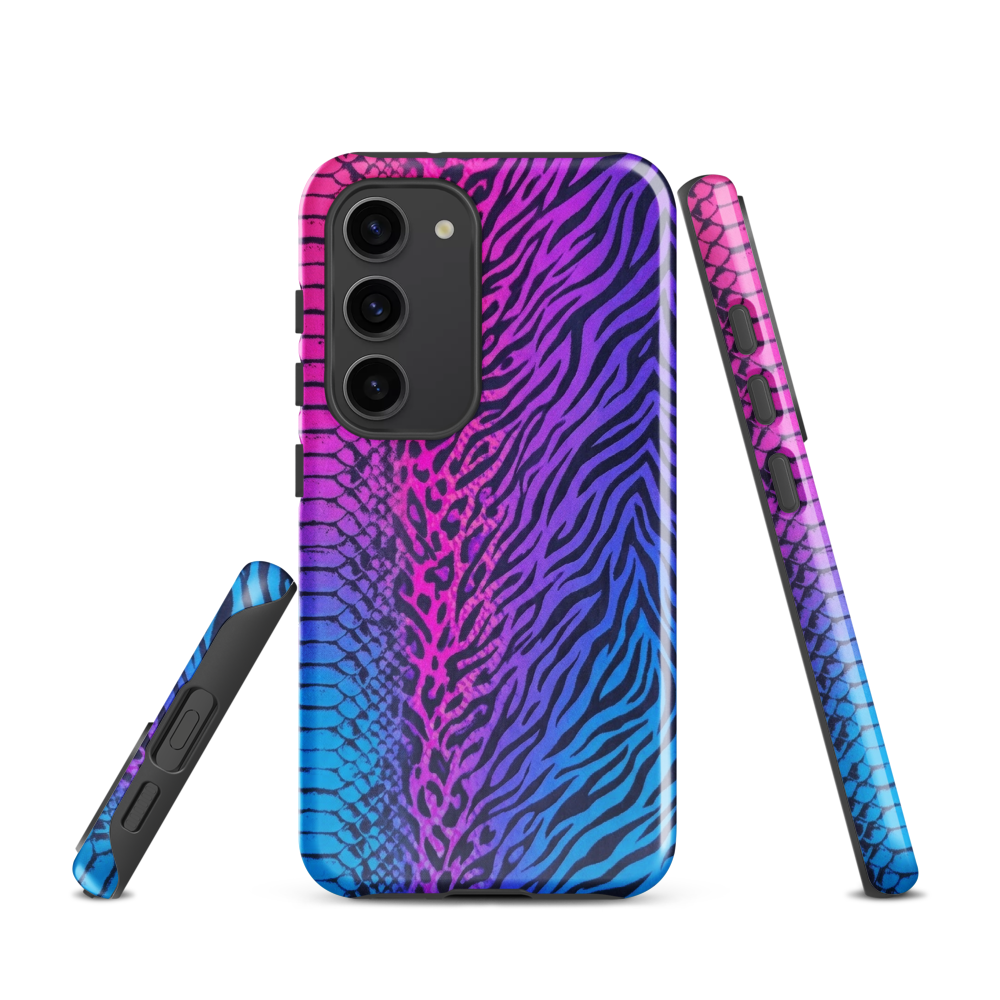 Hot Pink & Blue Snake Skin Zebra & Leopard Print Tough Case for Samsung
