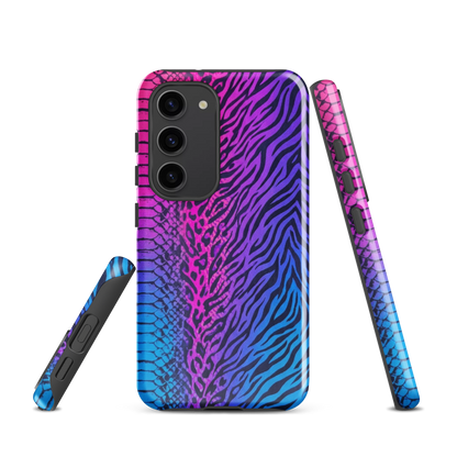 Hot Pink & Blue Snake Skin Zebra & Leopard Print Tough Case for Samsung