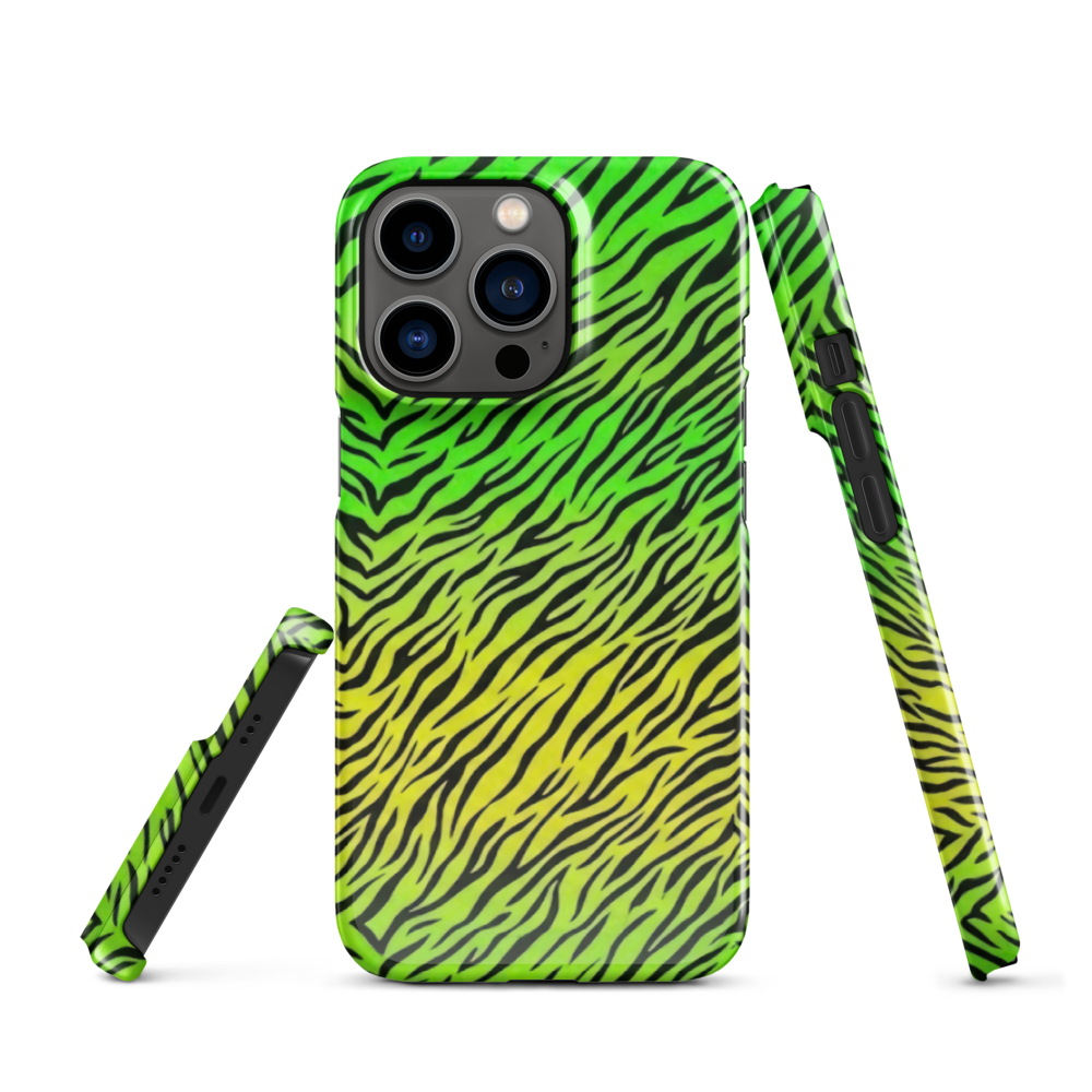 Green & Yellow  Zebra Print Snap Case for iPhone