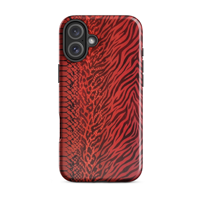 Red Zebra Snake & Leopard Print Tough Case for iPhone®