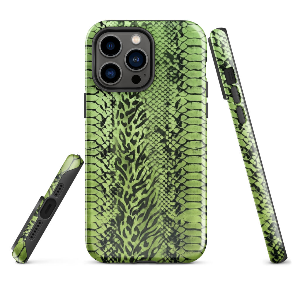 Green Snake Skin & Leopard Print Tough Case for iPhone®