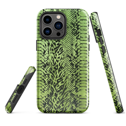 Green Snake Skin & Leopard Print Tough Case for iPhone®