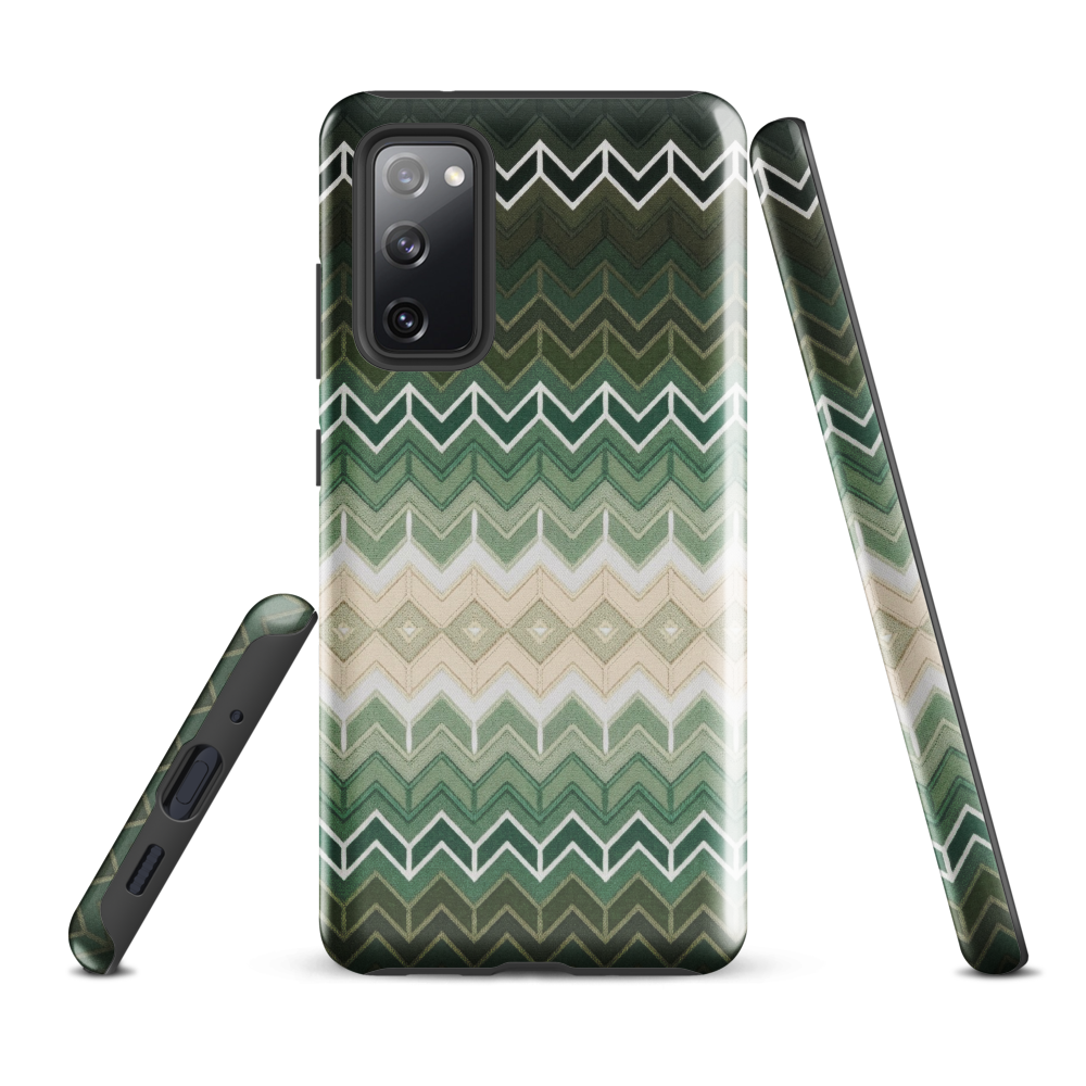 Green Chevron Classic White Pattern Tough Case for Samsung