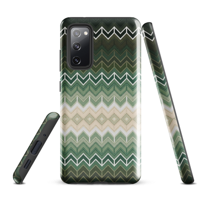 Green Chevron Classic White Pattern Tough Case for Samsung
