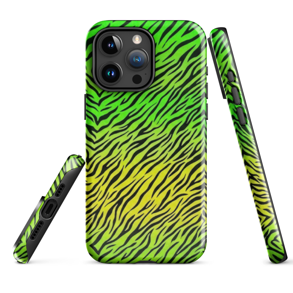 Green & Yellow  Zebra Print Tough Case for iPhone®