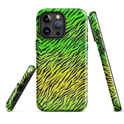 Green & Yellow  Zebra Print Tough Case for iPhone®