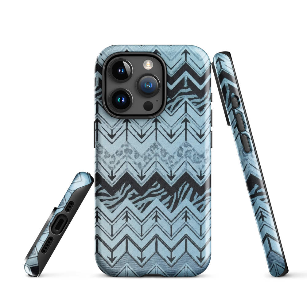 Blue Chevron Zebra & Leopard Print Tough Case for iPhone®
