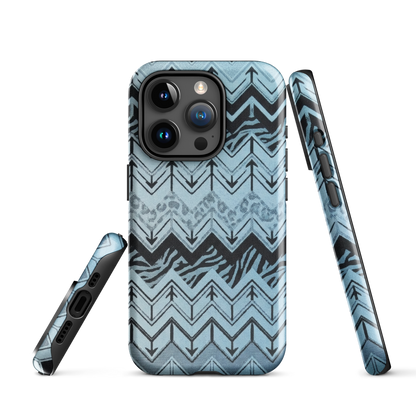 Blue Chevron Zebra & Leopard Print Tough Case for iPhone®