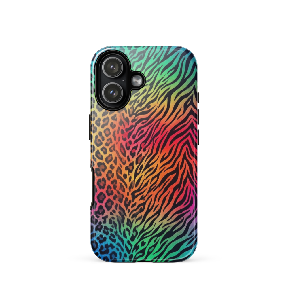 Vibrant Rainbow Zebra & Leopard Print Tough Case for iPhone®