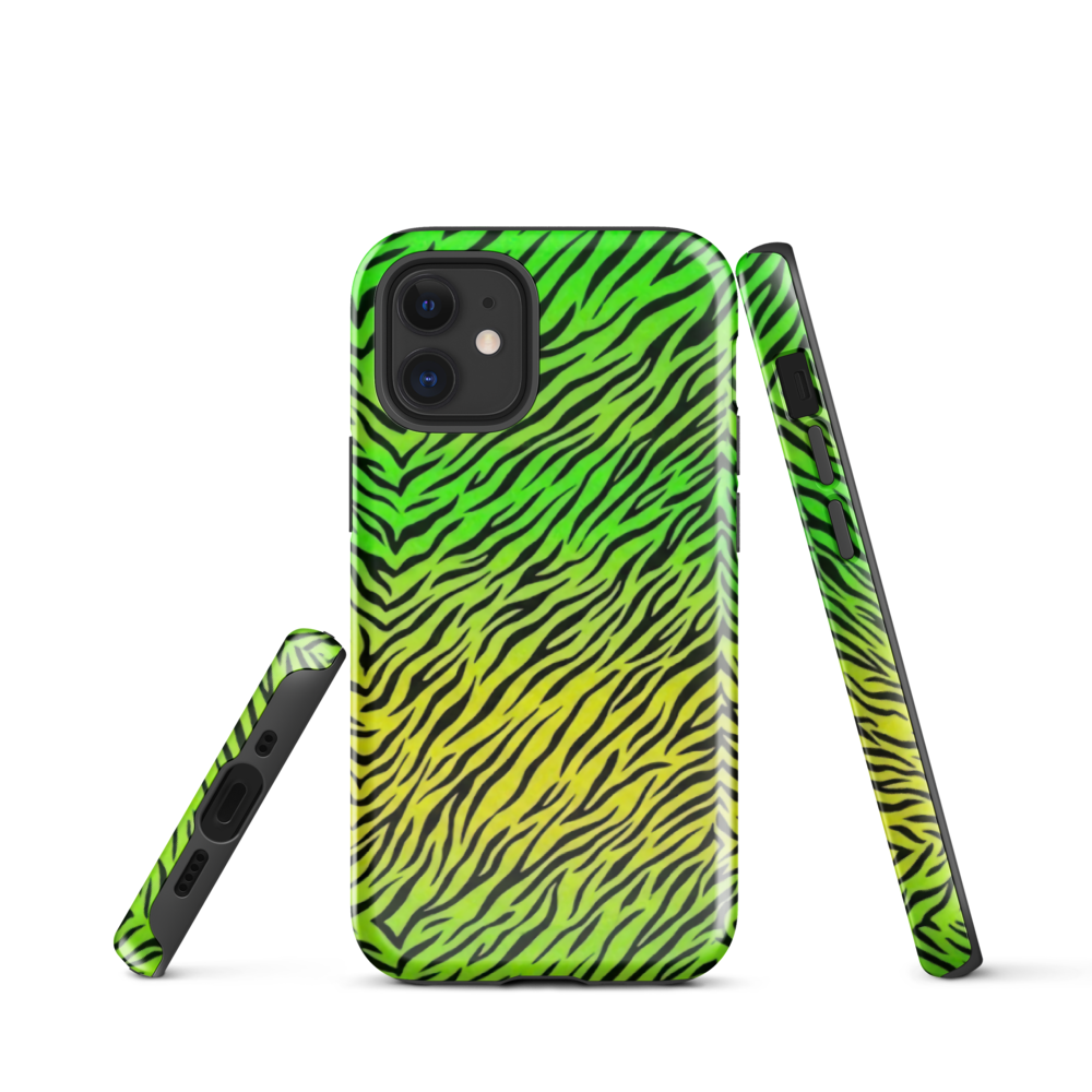 Green & Yellow  Zebra Print Tough Case for iPhone®
