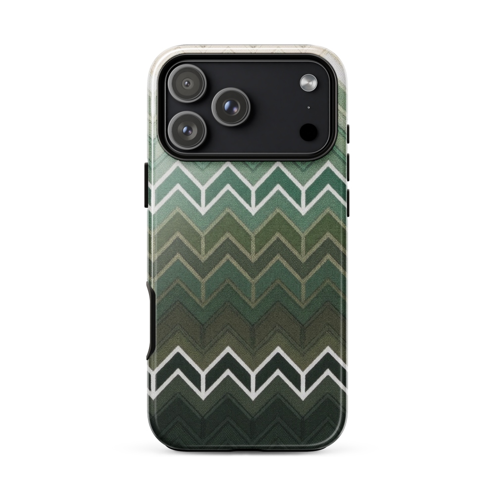 Green Chevron Tough Case for iPhone®
