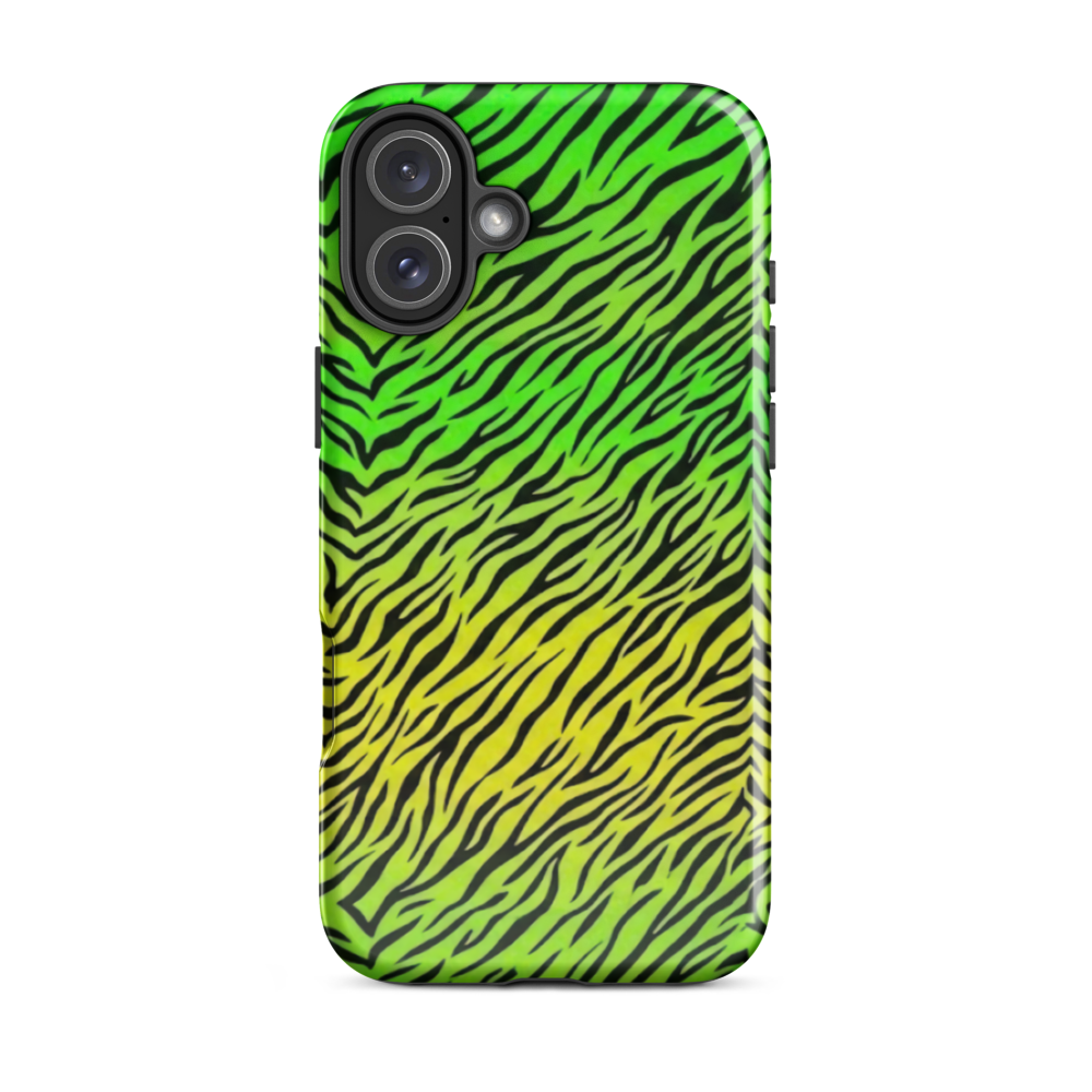 Green & Yellow  Zebra Print Tough Case for iPhone®