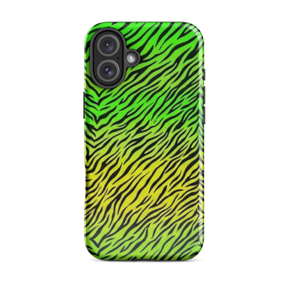 Green & Yellow  Zebra Print Tough Case for iPhone®